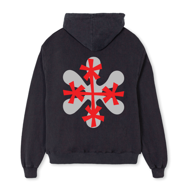 STHOZHOONE Vintage Black Oversized Zipped Hoodie.
