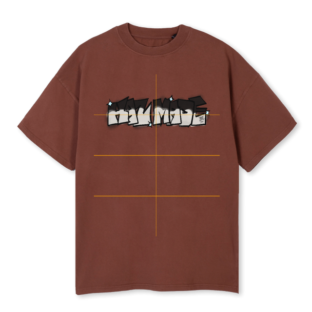 HAZMADE GRAFF II Vintage Brown Oversized Tee.