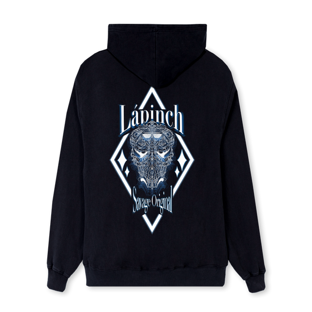LAPMANDALASKULL Black Regular Hoodie.