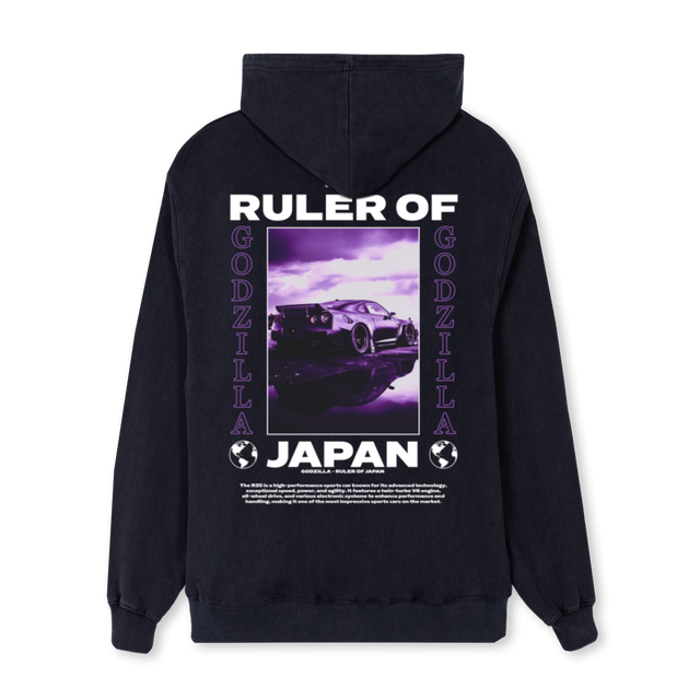 RULER OF JAPAN BEST Vintage Black Regular Hoodie.