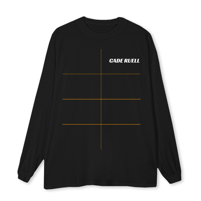RUNNING DIVISION WHT Black Oversized LS Tee.