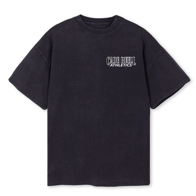 CIRCLE SCRIPT Vintage Black Oversized Tee.