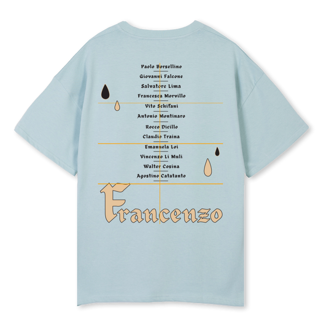 ANTIMAFIA Cold Blue Oversized Tee.