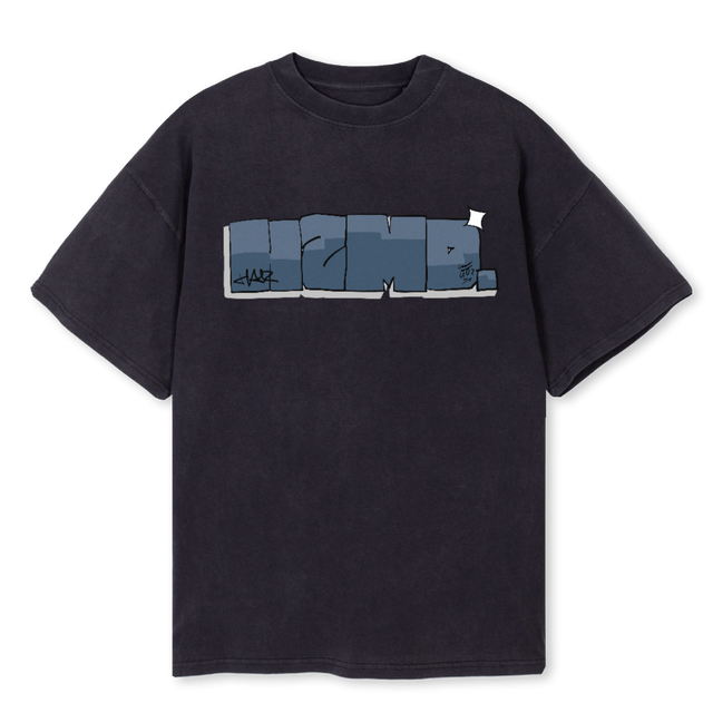 HAZGRAFF FOUR Vintage Black Oversized Tee.