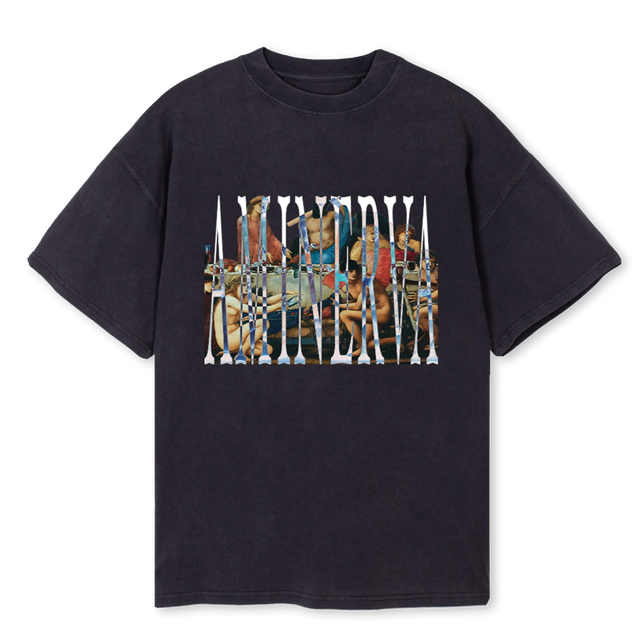 AMINERVA NEO Vintage Black Oversized Tee.