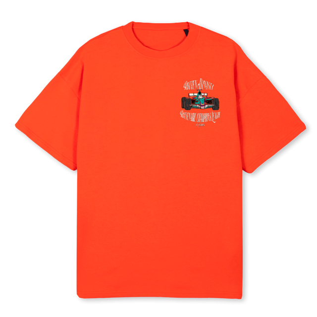 ROTTENAIRE RACE TEAM Hot Orange Oversized Tee.