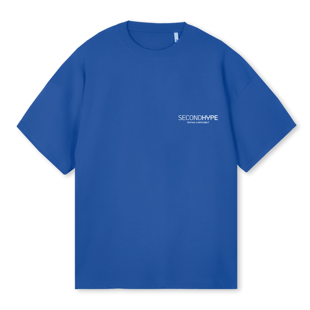 SECONDHYPE DREAMS Cobalt Blue Oversized Tee.
