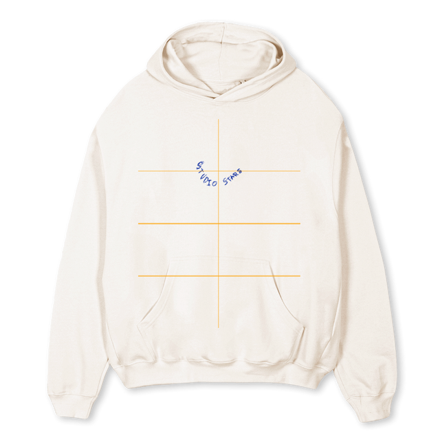 STUDIO STARSSAMPLE Vintage White Oversized Hoodie.