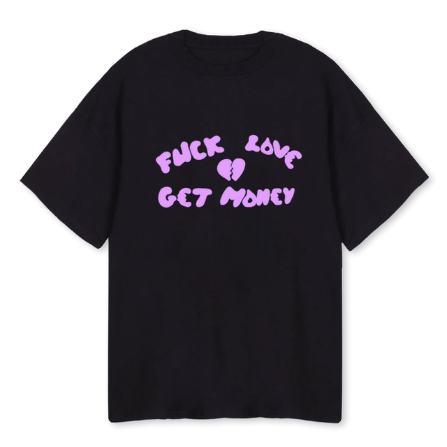 MONEY RACE Black Oversized Tee.