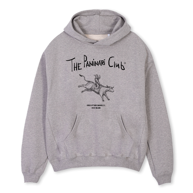 HANDWRITTEN COWBOYS Grey Marl Oversized Hoodie.