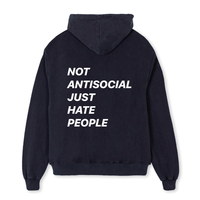 NAJHP P Vintage Black Oversized Hoodie.