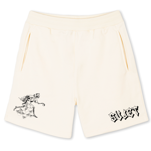 SKULLRUN Cream Sweatshorts.