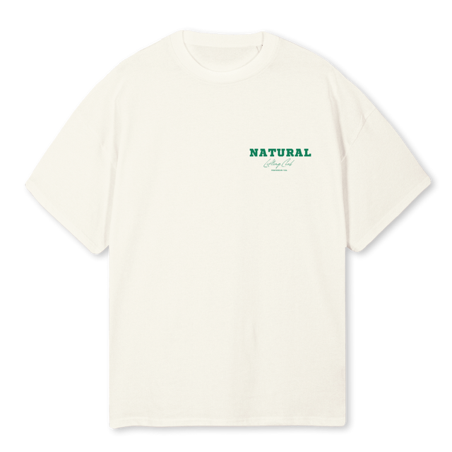 NATURAL LIFTING CLUB Cream Oversized Tee.