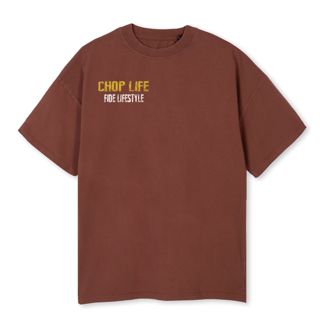 CHOP LIFE Vintage Brown Oversized Tee.