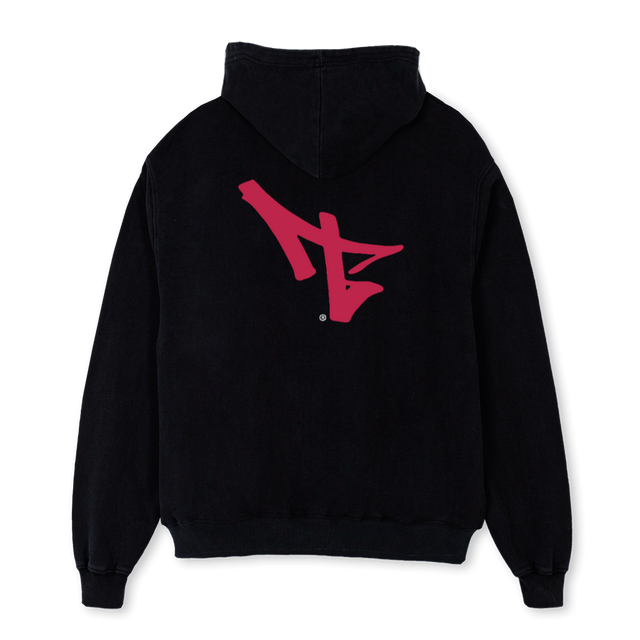 VIVA MAGENTA Black Oversized Hoodie.