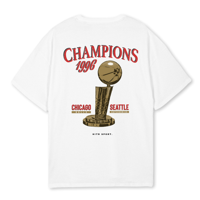 HITR CHAMPIONS White Oversized Tee.