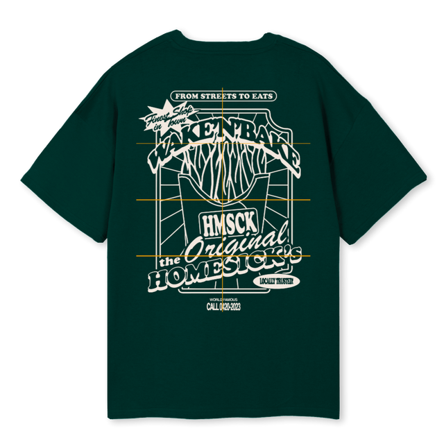 HMSCK WAKEBAKE GRN Wild Green Oversized Tee.