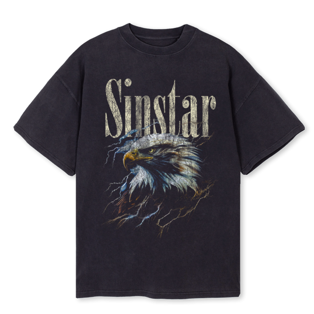 EAGLE Vintage Black Oversized Tee.