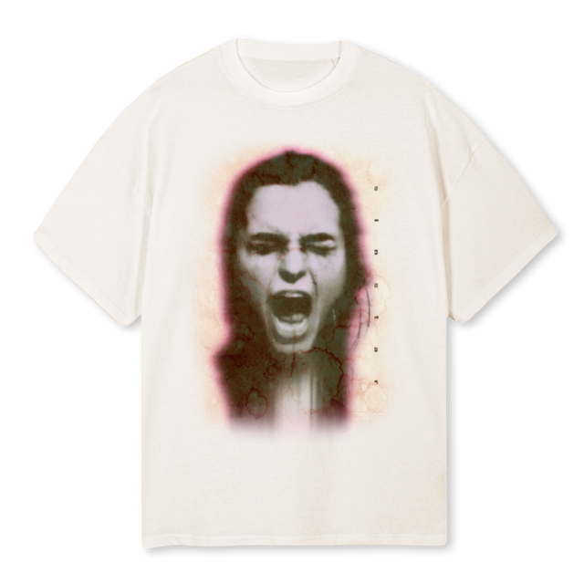 SCREAM Vintage White Oversized Tee.