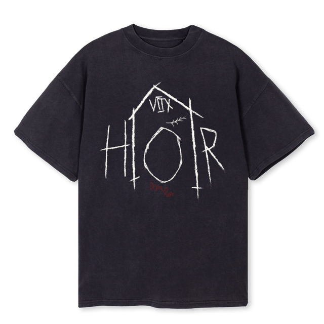 DOMUS RUTA BIG DES Vintage Black Oversized Tee.