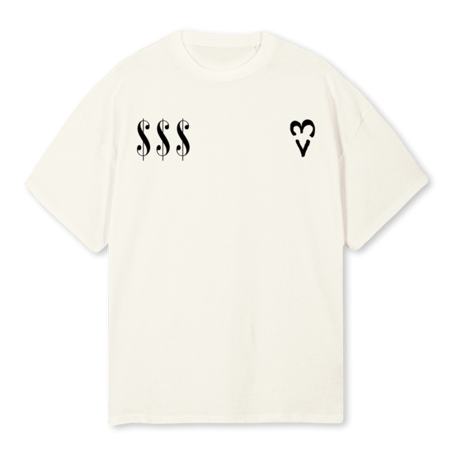 CROSSROADS Cream Oversized Tee.