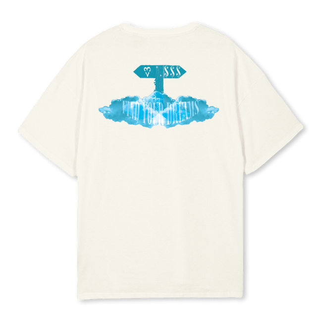 CROSSROADS Cream Oversized Tee.