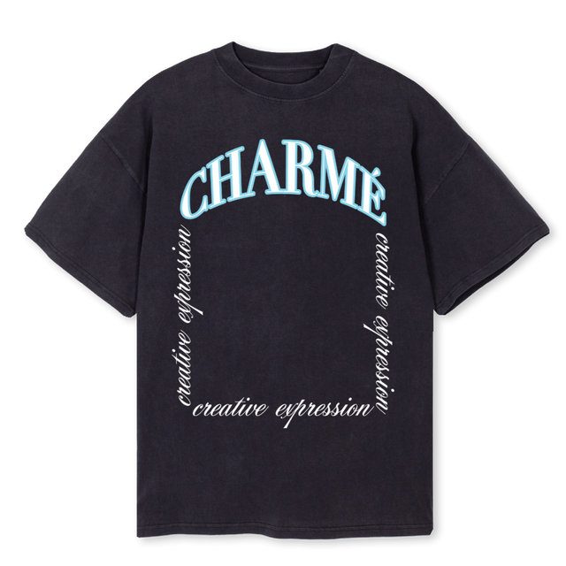 CREATIVE EXPRESSION Vintage Black Oversized Tee.