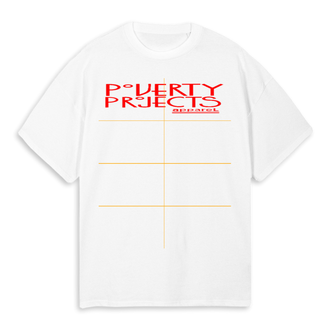 POVERTY PROJECTS 3 White Oversized Tee.