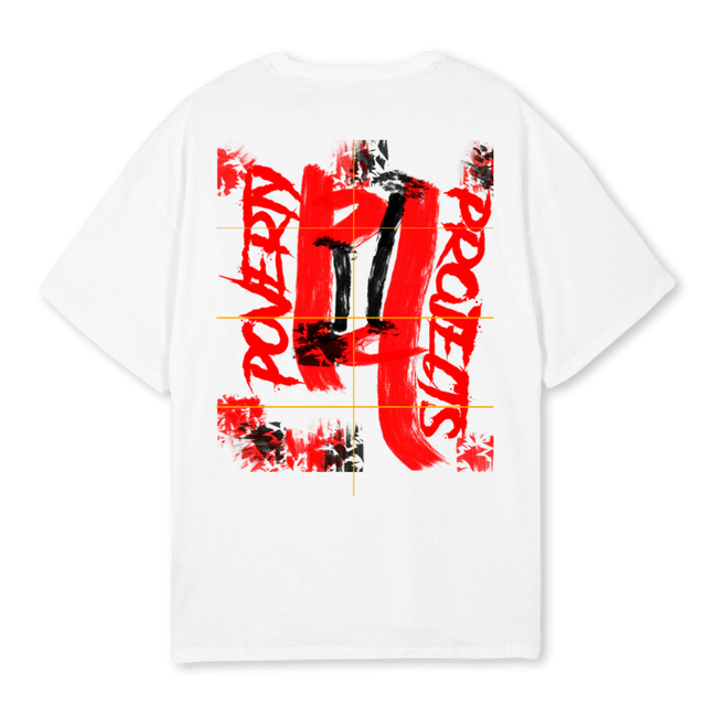 POVERTY PROJECTS 3 White Oversized Tee.