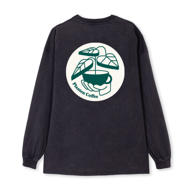 PLANTENCOFFELSVINT Vintage Black Oversized LS Tee.