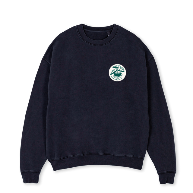 PLANTENCOFFCREW Vintage Black Oversized Crewneck Sweater.