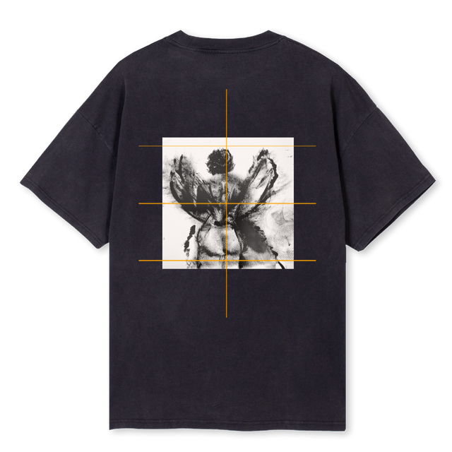 ANGEL T Vintage Black Oversized Tee.