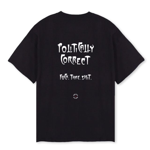 FK POL CORRECT Black Oversized Tee.