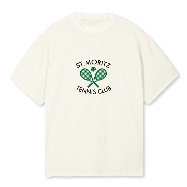 STMORITZTEE Cream Oversized Tee.