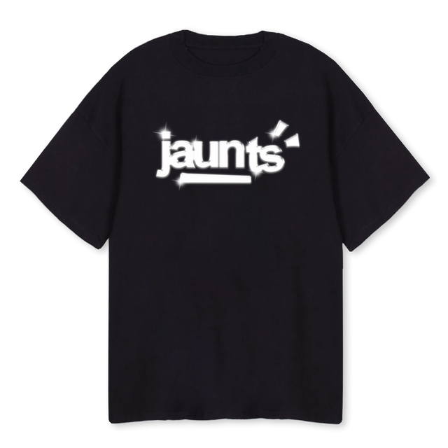 JAUNTS CHROME Black Oversized Tee.