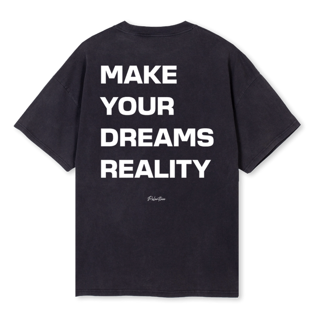 DREAMS REALITY Vintage Black Oversized Tee.