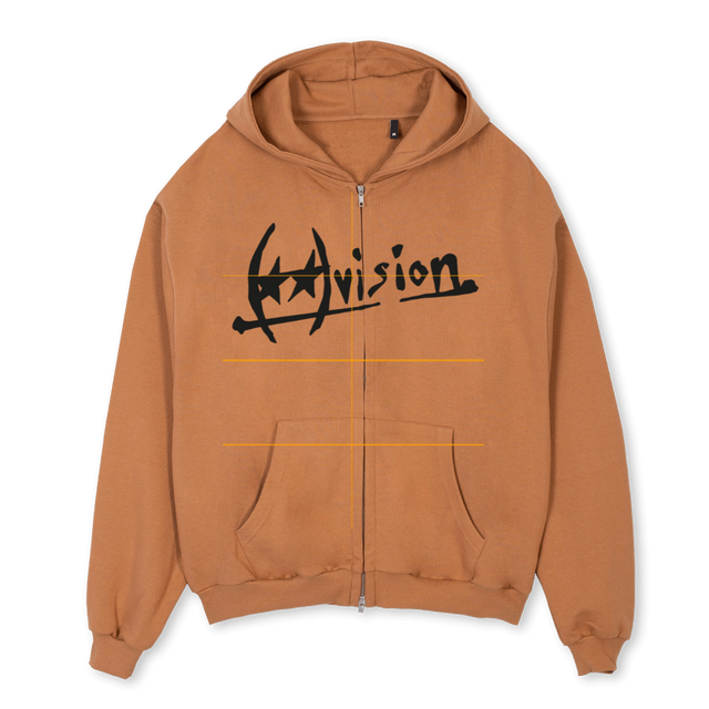 DIVISIONTWOJEYSB Camel Oversized Zipped Hoodie.