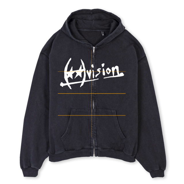 DIVISIONTWOJEYSA Vintage Black Oversized Zipped Hoodie.