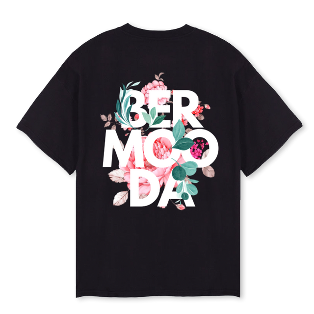 FLOWERBMD Black Oversized Tee.
