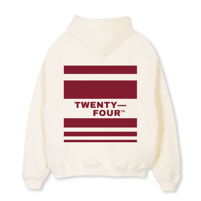 TFHOODICREAMBURGUNDY Cream Oversized Hoodie.