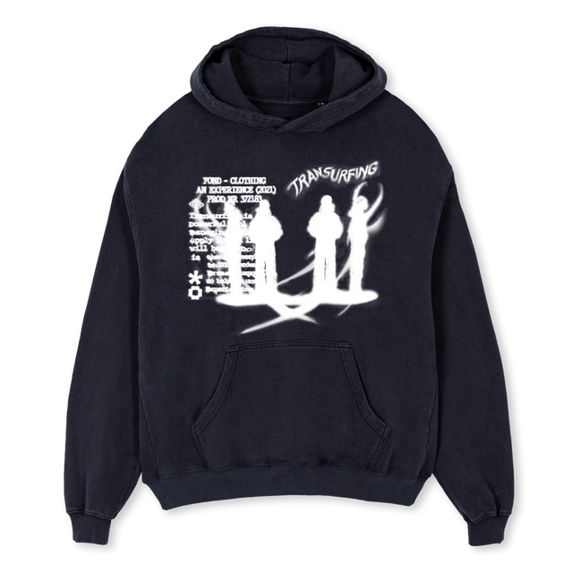 MENSCH PULLOVER Vintage Black Oversized Hoodie.