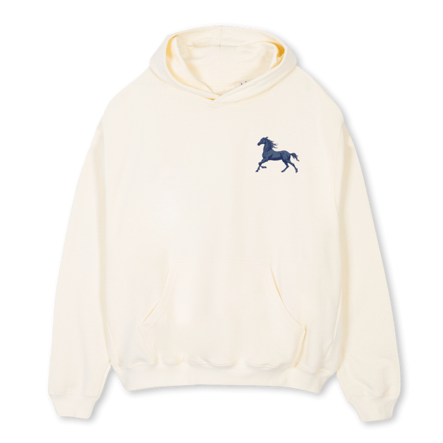 VINTAGE PONY Cream Oversized Hoodie.