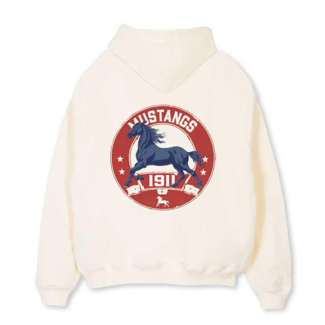 VINTAGE PONY Cream Oversized Hoodie.