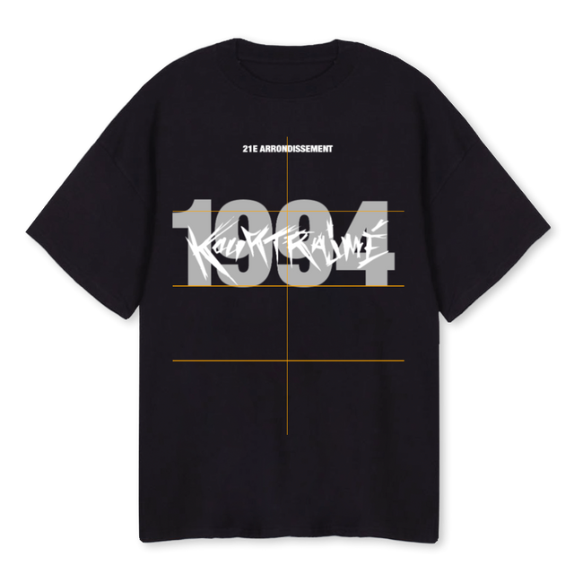 K T Black Oversized Tee.