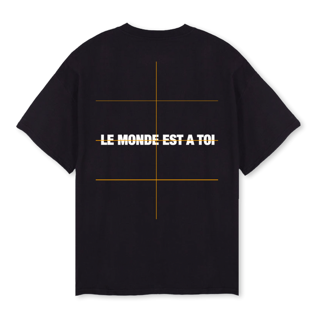 K T Black Oversized Tee.