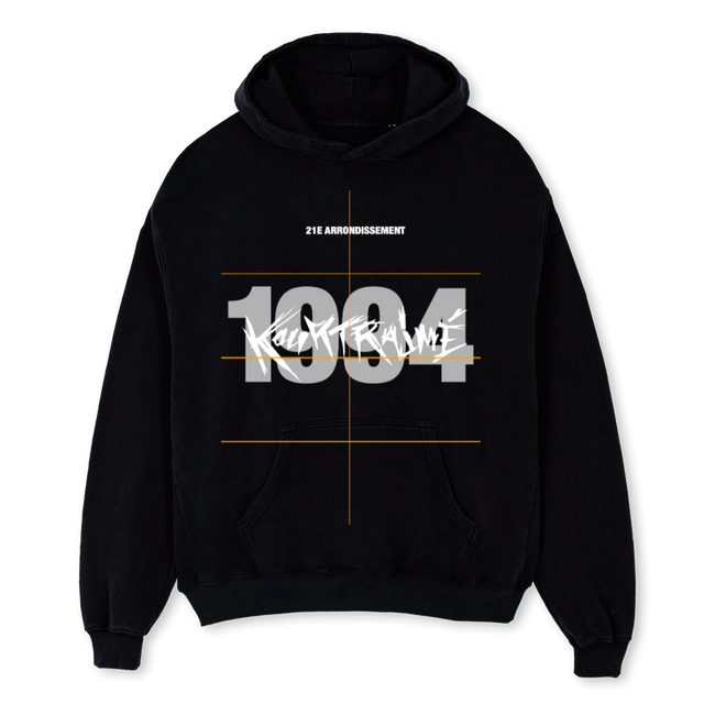 KOURTRAJME Black Oversized Hoodie.