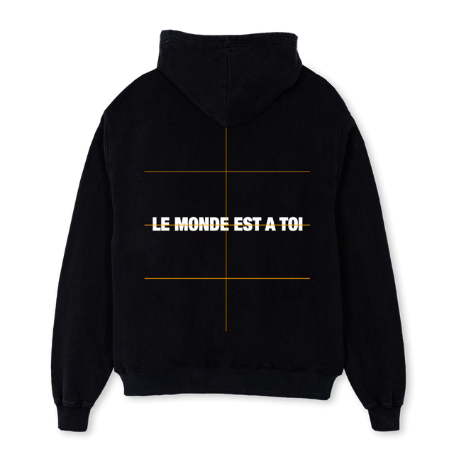 KOURTRAJME Black Oversized Hoodie.