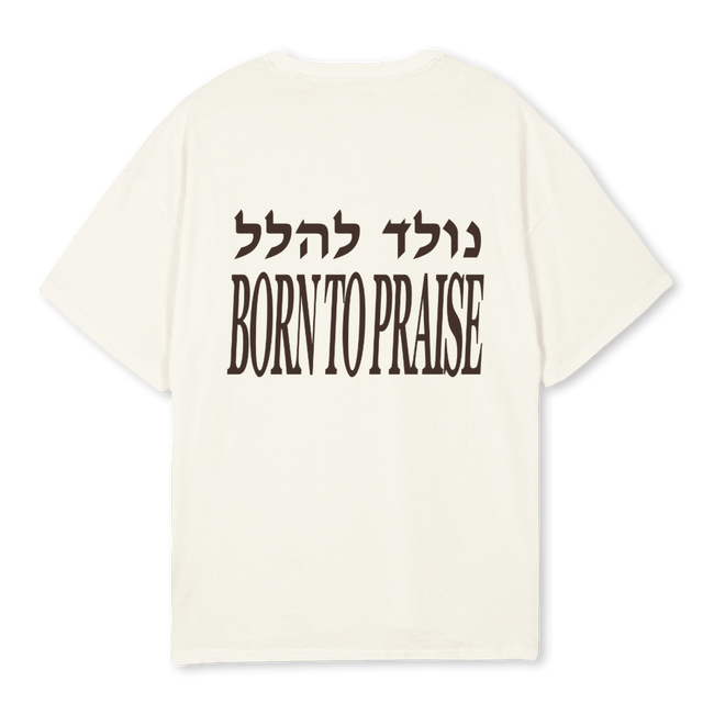 BORN TO PRAISE SAMPL Cream Oversized Tee.