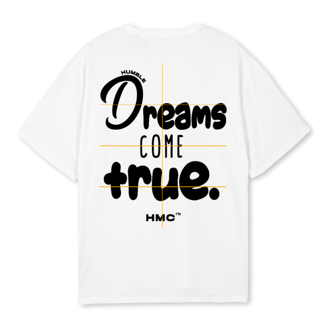 DREAMSCOMETRUE White Oversized Tee.