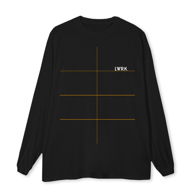 LWRK LANGUAGES Black Oversized LS Tee.